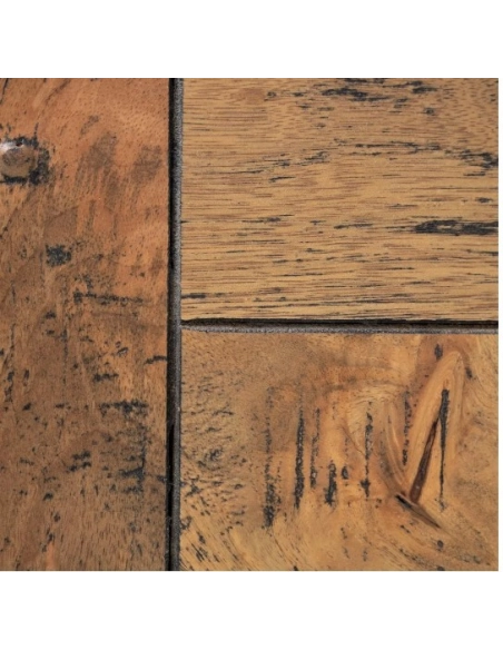 Esstisch MESA Mangoholz natur und schwarzer Fuß IXIA — Holzmaserung im Detail
