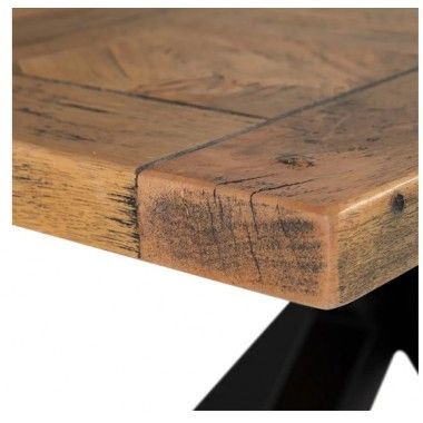 Rectangulaire eettafel van mangohout en zwart ijzer 160cm MESA IXIA - 6