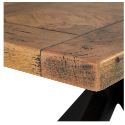Mesa de jantar retangular em madeira de manga e ferro preto 160cm mesa IXIA - 6