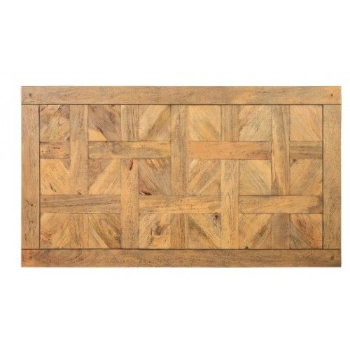 Mesa de jantar retangular em madeira de manga e ferro preto 160cm mesa IXIA - 10