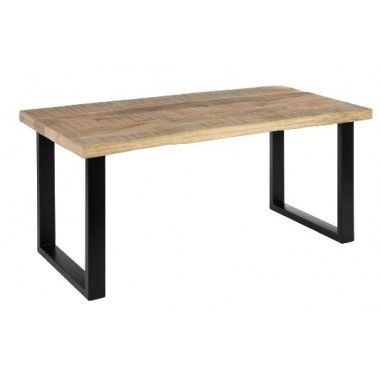 Rectangular wooden and iron dining table 160cm MESA IXIA - 1