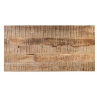 Houten en ijzeren rectangulaire eettafel 160 cm IXIA - 10