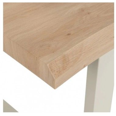 Mesa de comedor de madera rectangular y crema 160cm MESA IXIA - 4