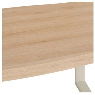 Mesa de comedor de madera rectangular y crema 160cm MESA IXIA - 5