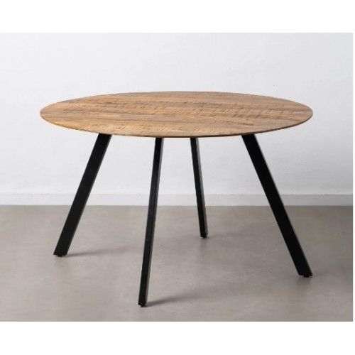 Mesa de jantar de madeira e de madeira redonda 130cm Mesa IXIA - 3