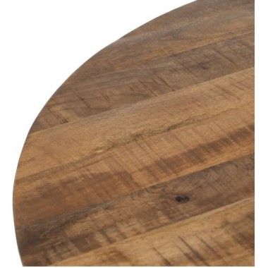 Ronde tafel van hout en zwart ijzer IXIA - 4