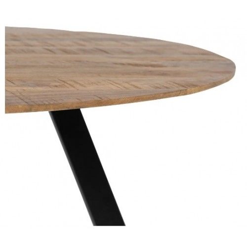 Mesa de jantar de madeira e de madeira redonda 130cm Mesa IXIA - 5