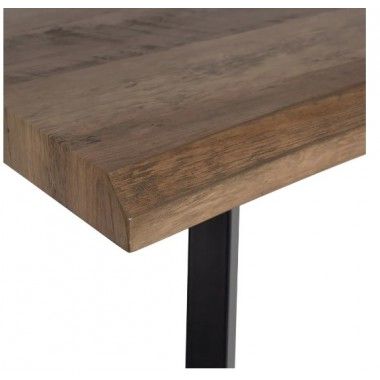 Rectangular dining table in brown wood and black metal 180cm MESA IXIA - 4