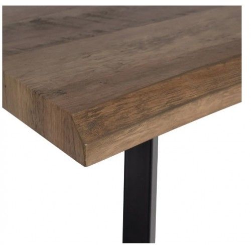 Mão marrom de madeira retangular e preto 180cm mesa IXIA - 4