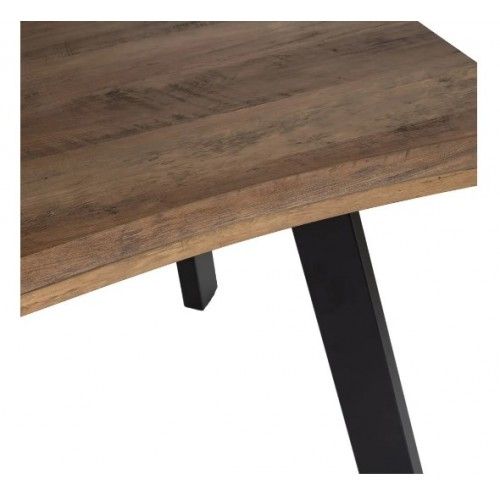 Mão marrom de madeira retangular e preto 180cm mesa IXIA - 5