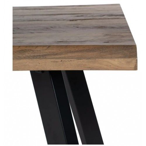 Mão marrom de madeira retangular e preto 180cm mesa IXIA - 6