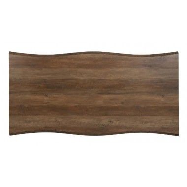 Rectangular dining table in brown wood and black metal 180cm MESA IXIA - 9