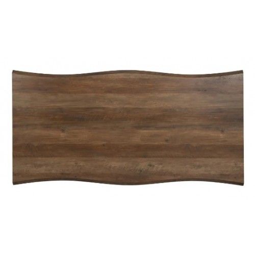 Mão marrom de madeira retangular e preto 180cm mesa IXIA 9