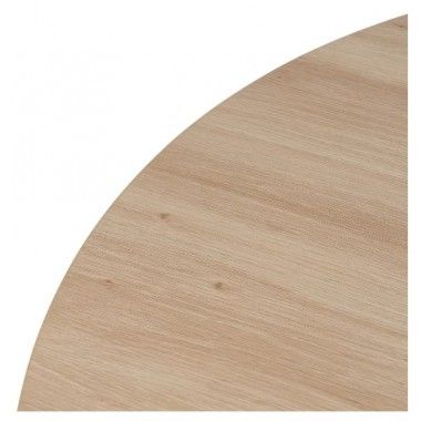 Table à manger ronde en bois naturel et métal crème 120cm MESA IXIA - 3