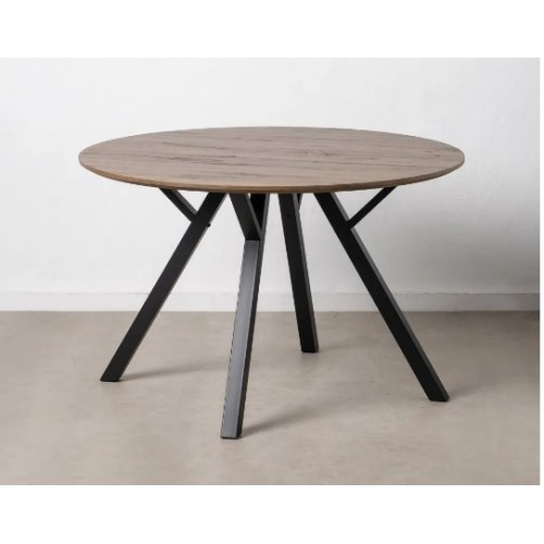 Mesa redonda de madeira e de madeira marrom 120cm Mesa IXIA - 2