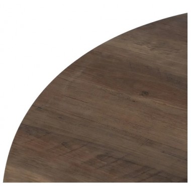 Round dining table in brown wood and black metal 120cm MESA IXIA - 3