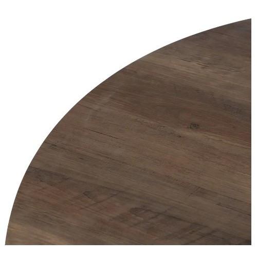Ronde tafel van bruin hout en zwart metaal IXIA - 3