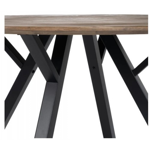 Mesa redonda de madeira e de madeira marrom 120cm Mesa IXIA - 5