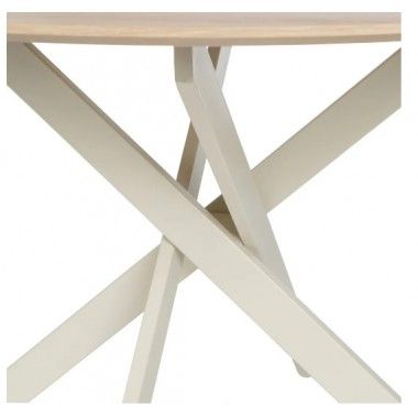 Runde Esstisch originelles Design und Creme Metall 120 cm MESA IXIA - 5