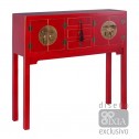 Consola roja 4 puertas 3 cajones 95x26x90 cm IXIA - 1