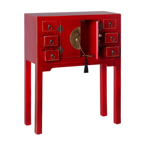 ORIENTE red console 6 drawers 2 doors IXIA - 3