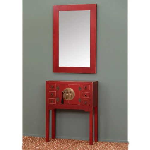 ORIENTE red console 6 drawers 2 doors IXIA - 1