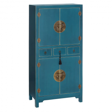Blue Wood Bildrer 3 Gavetas 4 Portas Metal Oriente IXIA - 1