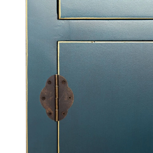 Kommode aus blauem Holz, 3 Schubladen, 4 Metalltüren ORIENTE IXIA - 5