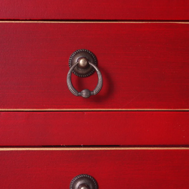 Credenza in legno rosso 8 cassetti 2 ante maniglia in metallo ORIENTE IXIA - 4