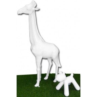 Lackierte weiße Giraffenstatue By-Rod - 1