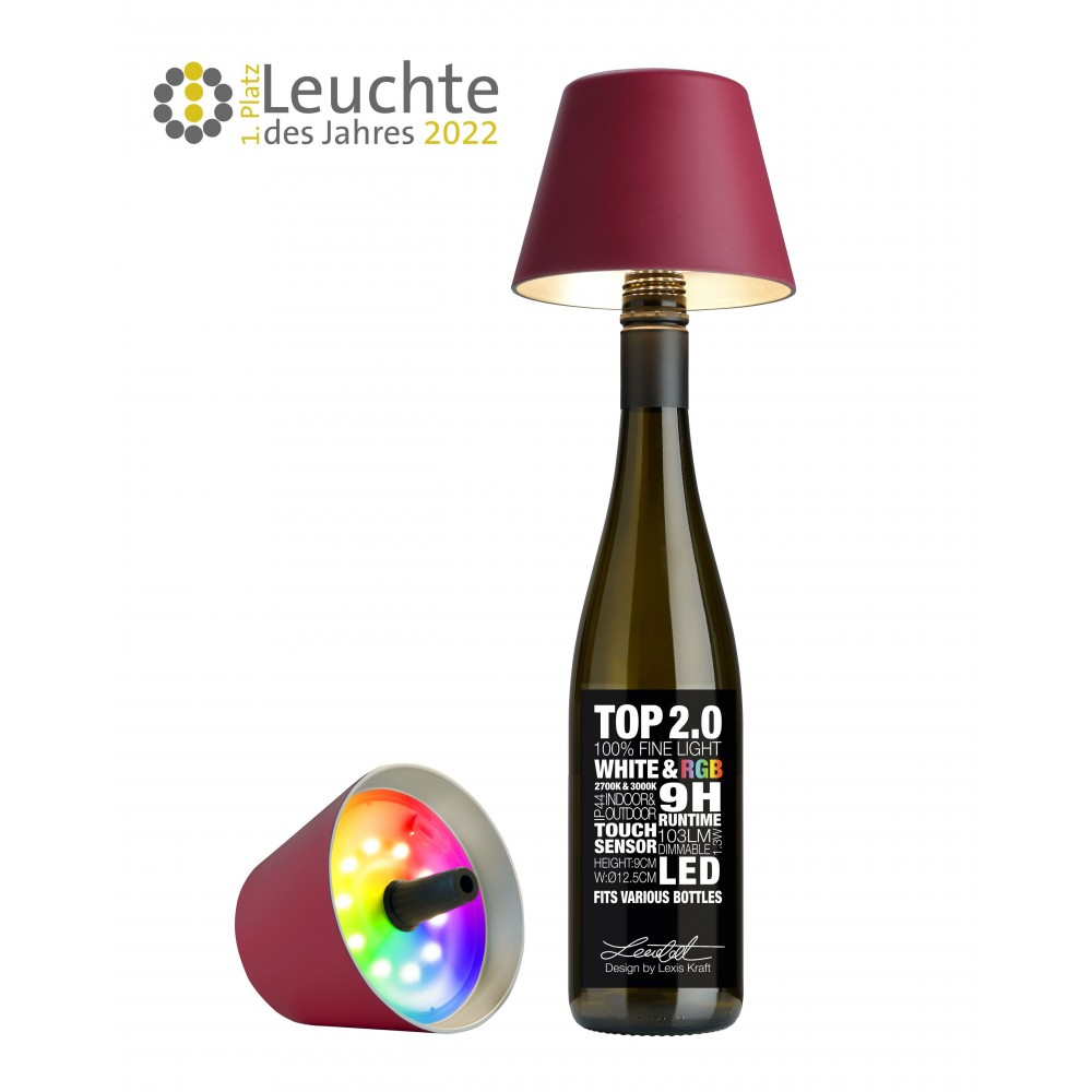 RGBW Bordeaux Top 2.0 Lâmpada de garrafa recarregável SOMPEX SOMPEX - 2