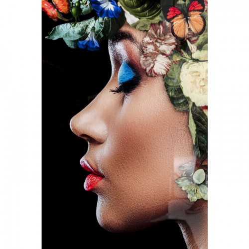 Table glass woman flowers butterflies 100x150cm FLOWERS Kare design - 4