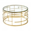 Coffee table gold metal glass Ø80cm TALYA DRIMMER - 1