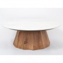 Mesa de café Pine y mármol blanco Ø90cm YSABEL DRIMMER - 1