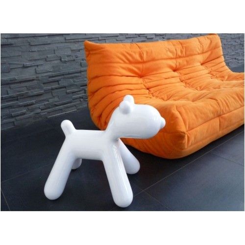 Statue Dog Design weiß lackiert