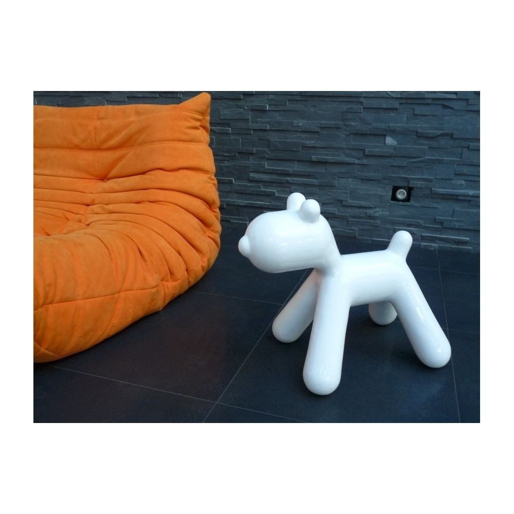 Statue Dog Design weiß lackiert