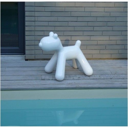 Statue Dog Design weiß lackiert