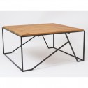 Mesa de centro madeira natural metal preto 80x80cm KAMALA