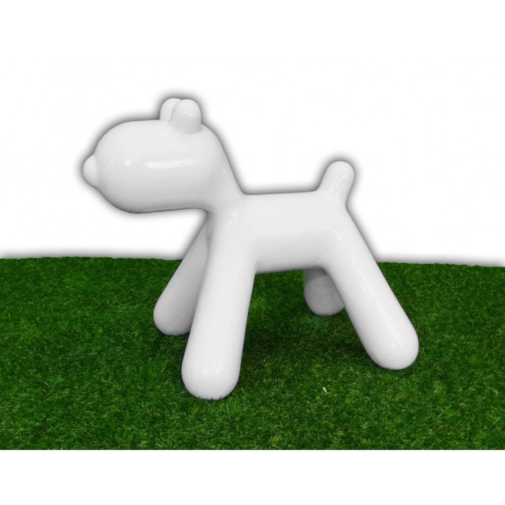 Statue Dog Design weiß lackiert