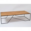 Mesa de centro madera natural metal negro 150x75cm KAMALA