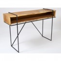 Console natural wood black metal CHALONG