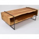 Coffee table natural wood black metal CHALONG