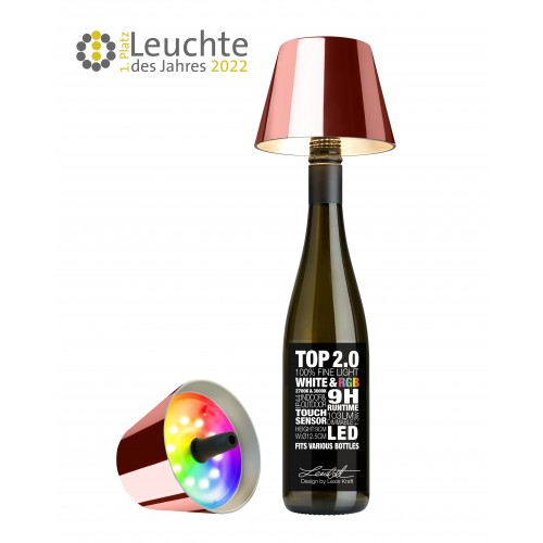 RGBW ROSEGOLD TOP 2.0 lâmpada de garrafa recarregável SOMPEX - Loftattitude.com