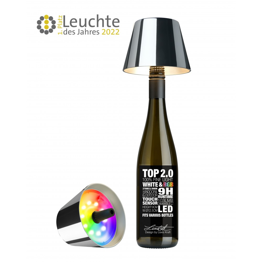 Wiederaufladbare RGBW-Chrom-Flaschenlampe TOP 2.0 SOMPEX SOMPEX - 1