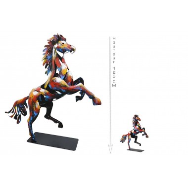 Caballo de madera de metal multicolor 125cm PIGMENTO SOCADIS - 3