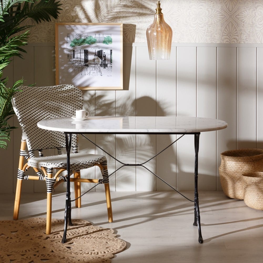 Oval marble bistro table 120 cm Axel