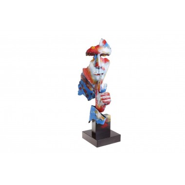 Escultura multicolorida homem silencioso 70cm pigmento SOCADIS - 1
