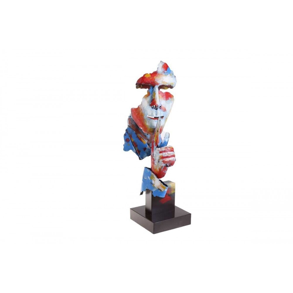 Escultura decorativa PIGMENT homem silencioso multicolor SOCADIS — figura colorida de frente