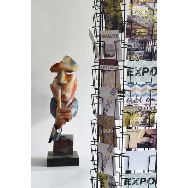 Escultura multicolorida homem silencioso 70cm pigmento SOCADIS - 1 2
