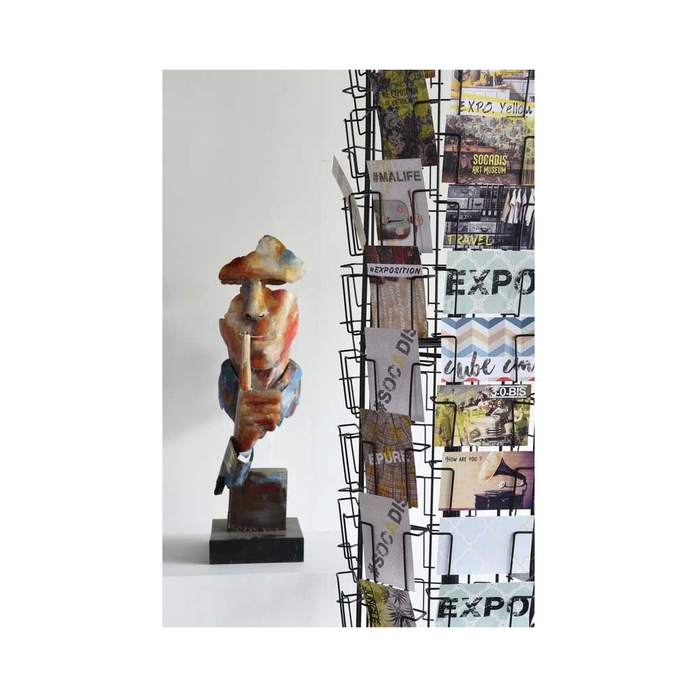 Multicolor sculpture silent man 70cm PIGMENT SOCADIS - 2